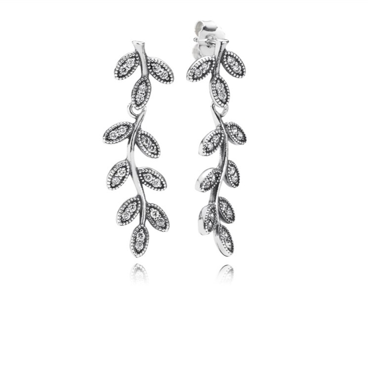 Сережки Листики 290565CZ Pandora